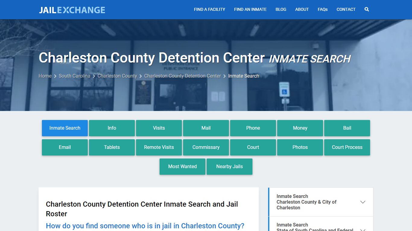 Charleston County Detention Center Inmate Search - Jail Exchange